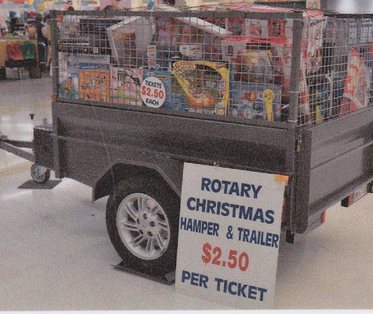Christmas trailer raffle on display